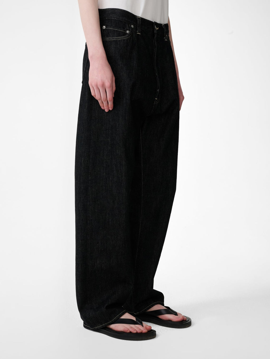 Marylebone Denim Pant in Black / White Weft