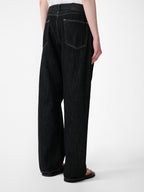 Marylebone Denim Pant in Black / White Weft