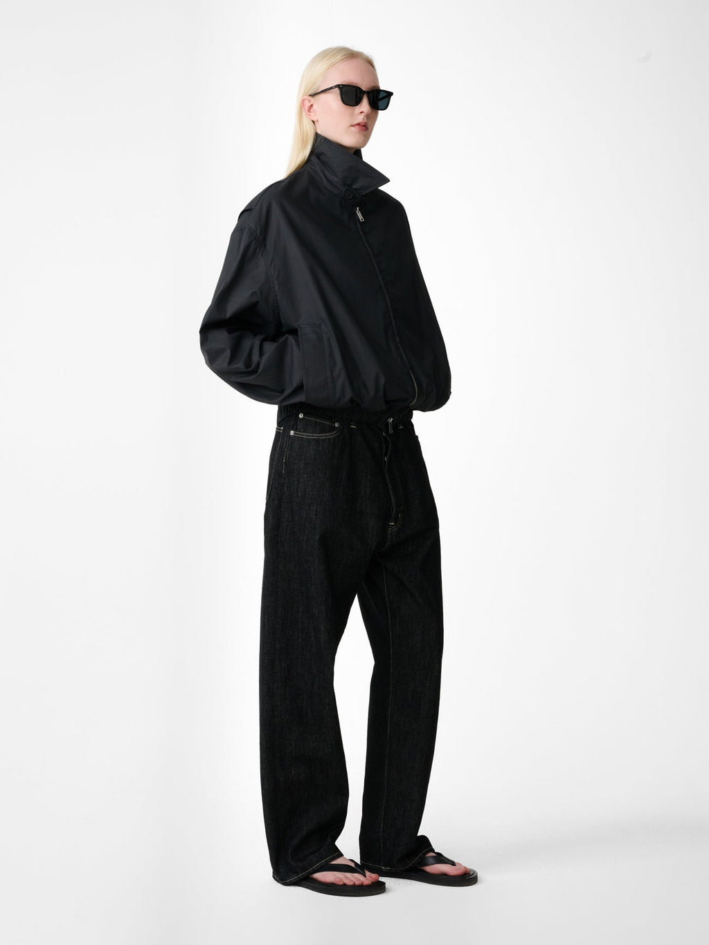 Marylebone Denim Pant in Black / White Weft