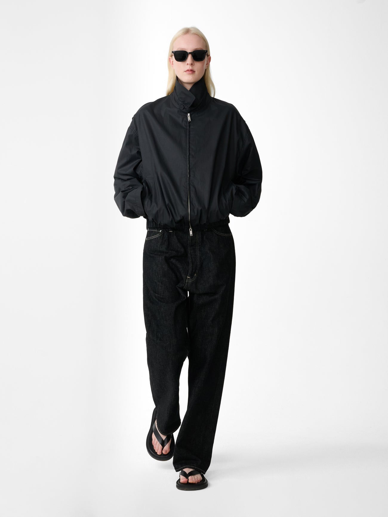 Marylebone Denim Pant in Black / White Weft