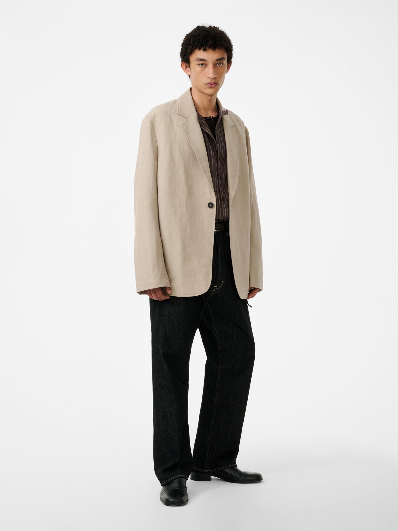 Marylebone Denim Pant in Black / White Weft