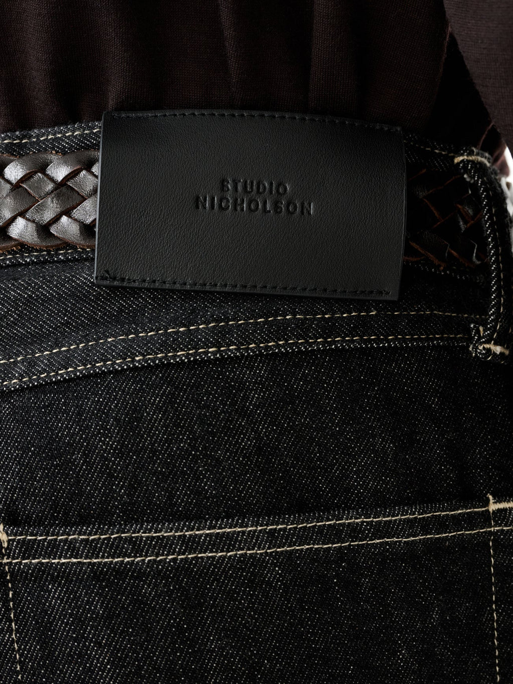 Marylebone Denim Pant in Black / White Weft