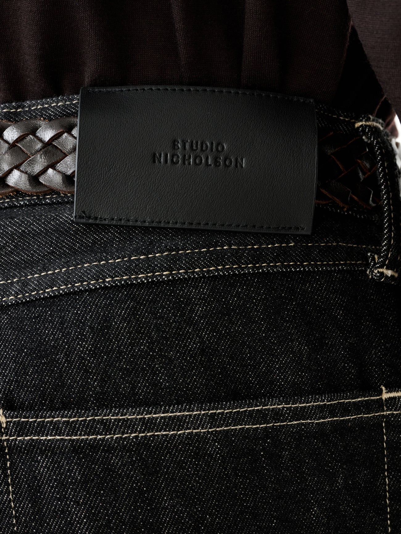 Marylebone Denim Pant in Black / White Weft