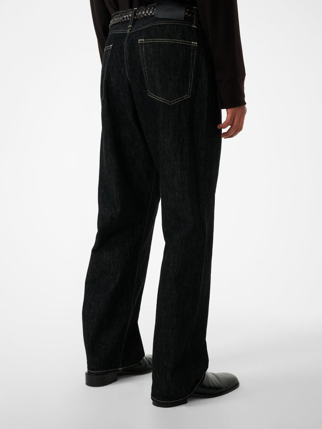 Marylebone Denim Pant in Black / White Weft